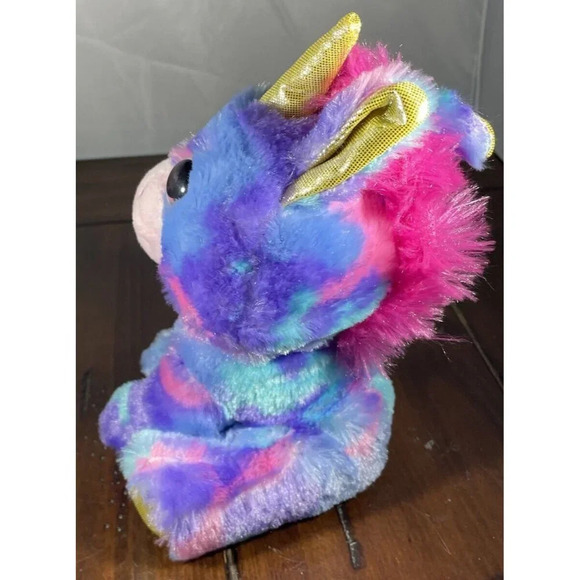 Midwood‎ Brands Unicorn Tie Dye Colorful Plush Stuffed Animal 7” Pink Mane - Picture 4 of 7